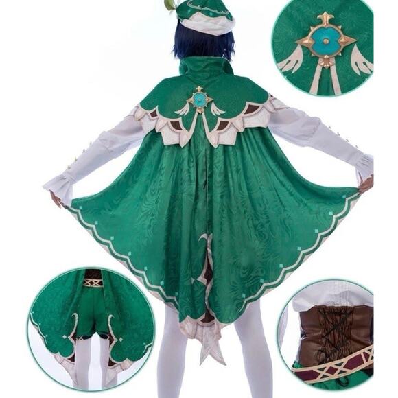Game Genshin Impact Venti Cosplay Costume Size S 3D Printed Harp - Picture 5 of 5